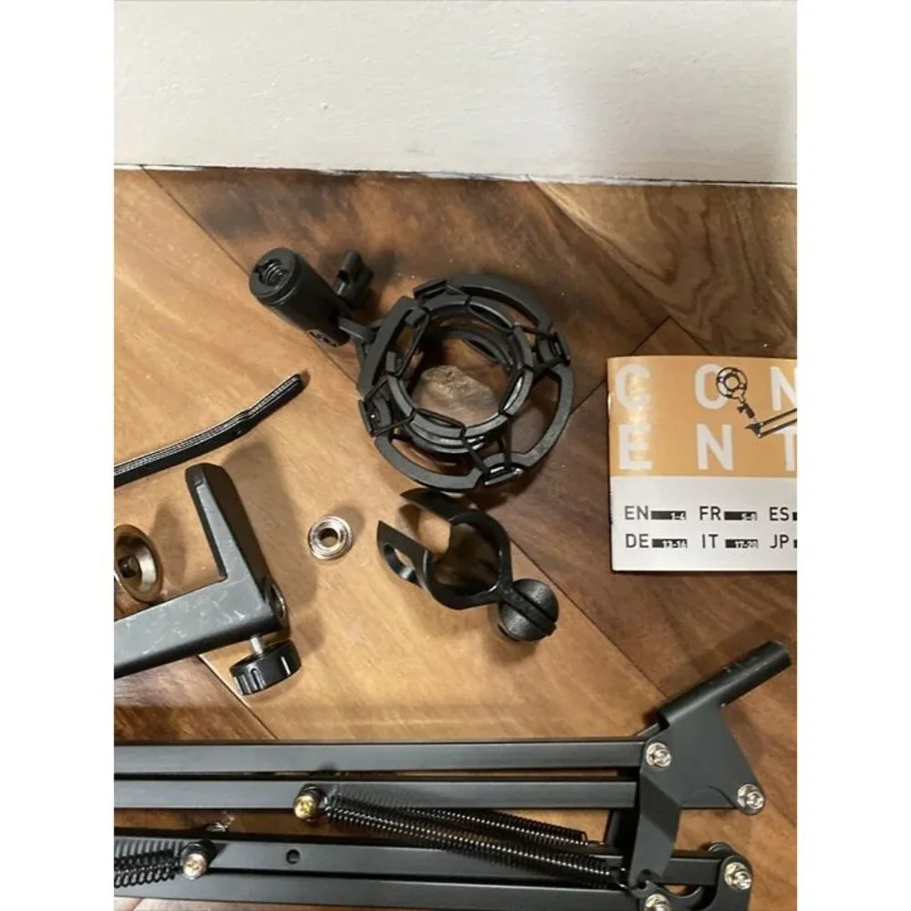 Professional Recording Microphone Stand with Adjustable Boom Arm and Adapter